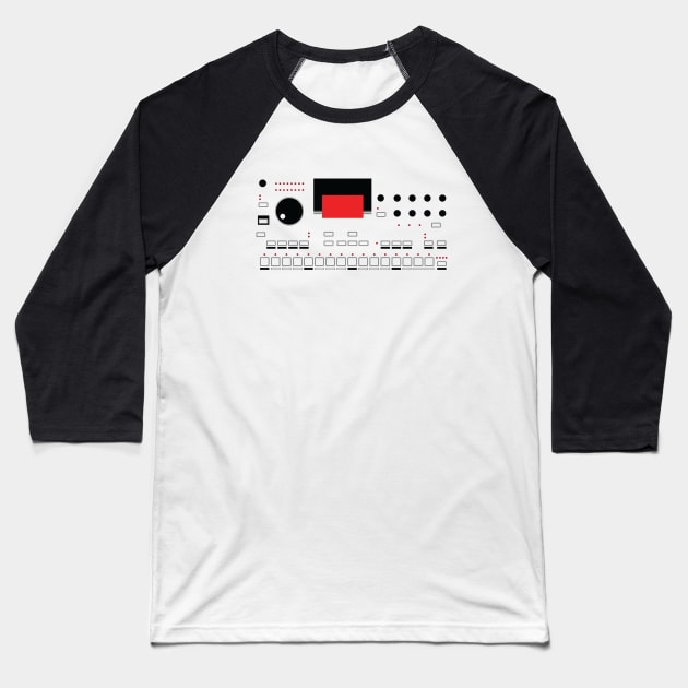 MachineDrum Drum Machine Baseball T-Shirt by Atomic Malibu